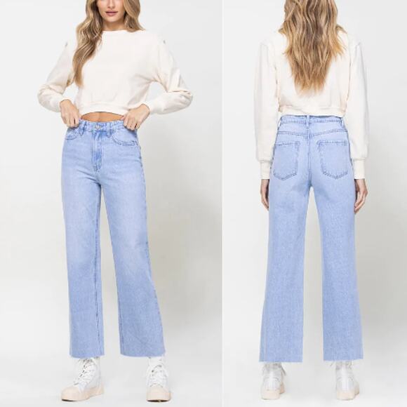 Vervet | NWT Salt Flats 90's Vintage High Rise Ankle Straight Denim Jeans - Picture 1 of 11